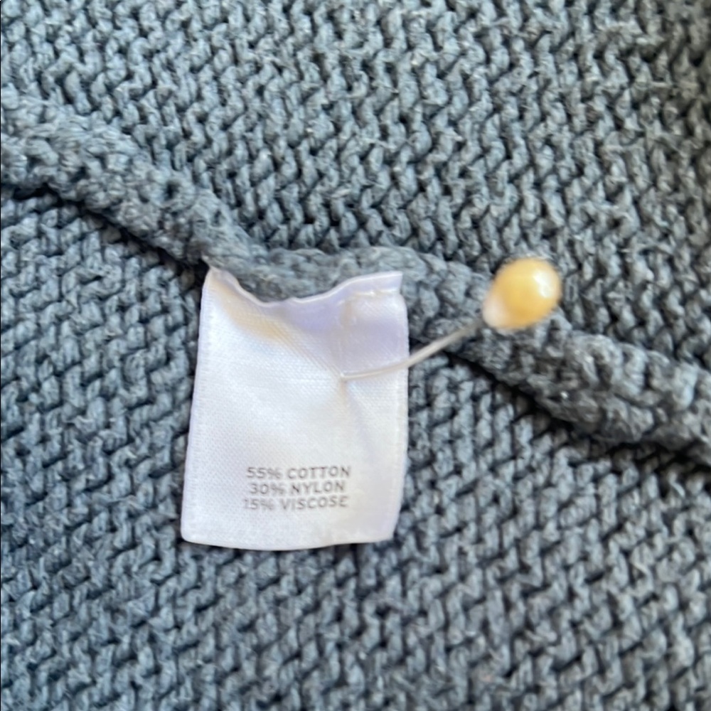 Caslon Gray and Blue Cardigan Sweater military style - Picture 4 of 8